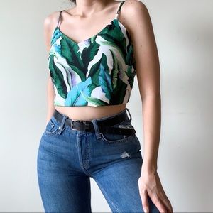Banana Republic Palm Print Summer Top
